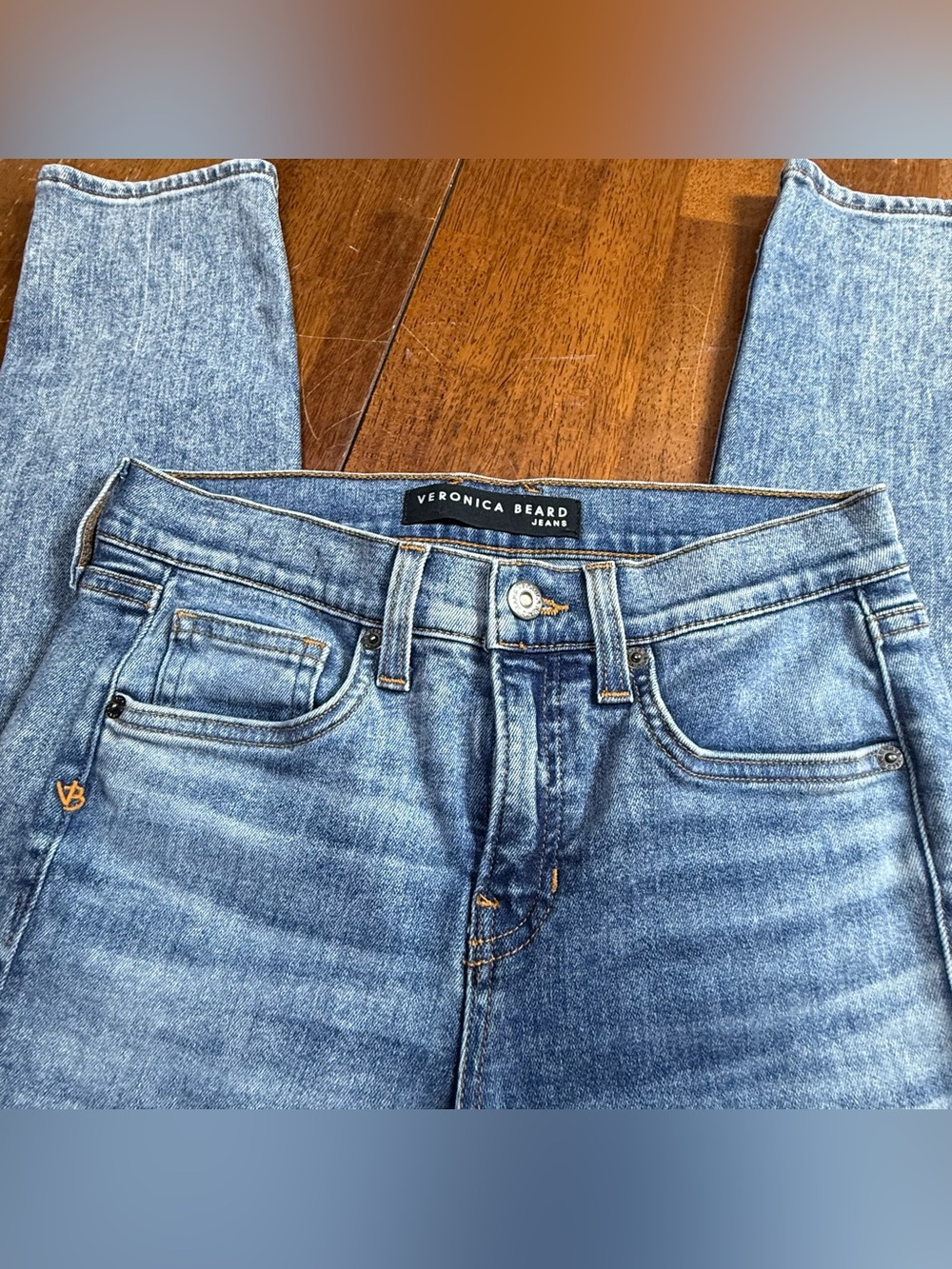 Veronica Beard Emma Skinny Jeans Women’s 25/0 Blue Mist Acid Wash Mid Rise